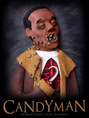 Candyman 的黏土雕塑，露出器官，細小汽車在他的身體上爬行。 — iPad 第9代 壁紙
