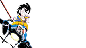 動畫男孩全神貫注地駕駛未來戰機。 — 悟空 壁紙
