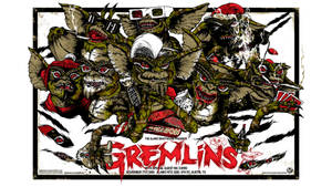 Gremlins 演唱會海報，以城市塗鴉風格的卡通怪物為特色。