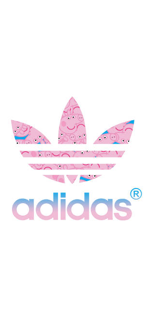 Adidas 標誌，三葉草設計內有 Peppa Pig 面孔。 — 1320x2868 壁紙
