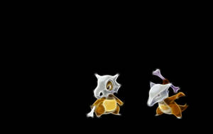 黑色背景上的兩個發光 Pokémon 角色