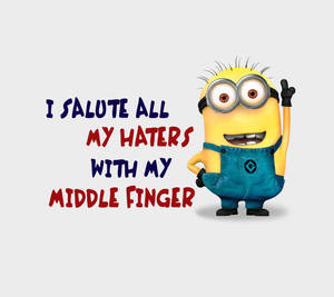 Minion豎起中指敬禮和反抗性文字