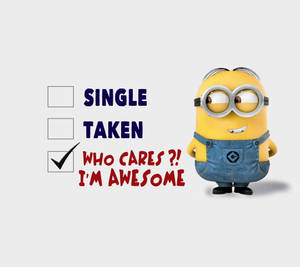 一個Minion角色自信地微笑，旁邊是「Who Cares? I'm Awesome」清單。