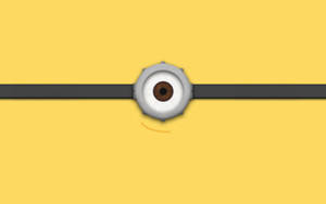 卡通 minion 眼睛，帶黑色帶子，黃色背景