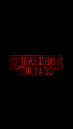 黑色背景上寫住 stranger things 嘅紅色霓虹文字。