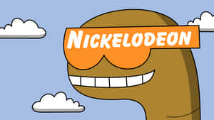 卡通角色戴著橙色太陽眼鏡微笑，展示nickelodeon標誌。