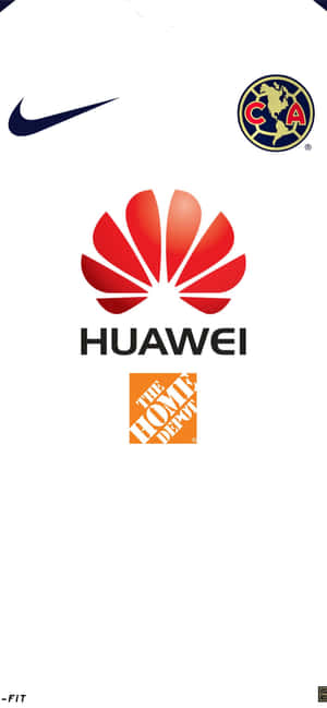白色背景上的四個品牌標誌，包括Nike、Huawei、Home Depot和Club America。