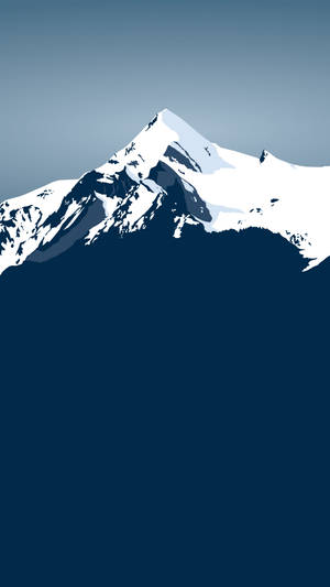 積雪的山峰，背景是漸變藍色天空和深藍色前景。 — 美學手機GIF 壁紙