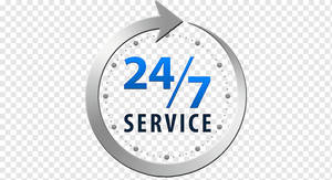 帶箭頭的 24 7 服務時鐘圖標