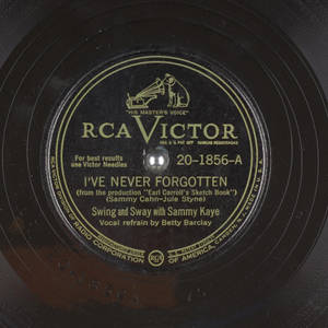 Sammy Kaye的《I've Never Forgotten》復古RCA Victor唱片標籤。