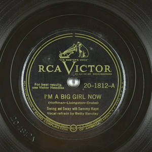 Sammy Kaye的《I'm a Big Girl Now》復古RCA Victor唱片標籤。