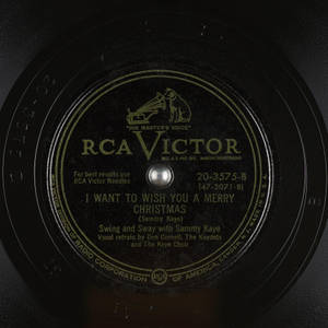 Sammy Kaye 的聖誕歌曲的復古 RCA Victor 唱片標籤。