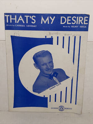Sammy Kaye 的《That's My Desire》復古樂譜封面，藍白設計。