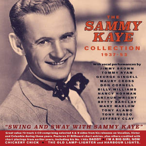 復古專輯封面，微笑音樂家Sammy Kaye以紅色文字列出他1937-53年的收藏。