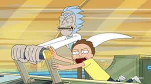 Rick 和 Morty 在混亂時刻身處太空船駕駛艙。