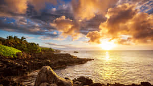 海灘日落風景