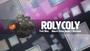 Rolycoly岩石寶可夢，發光的橙色眼睛漂浮在像素背景中。 — 岩石 壁紙