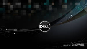 Dell Studio XPS標誌在黑暗抽象數位背景上，帶有流動線條。 — BTS標誌 壁紙