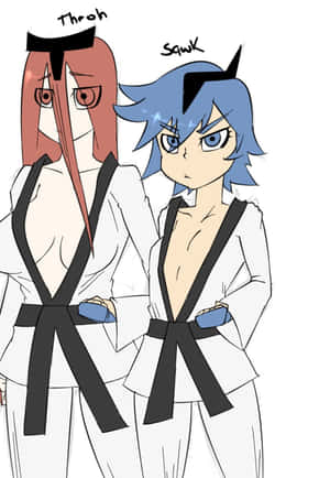兩個身穿武術服、表情憤怒的動漫角色。