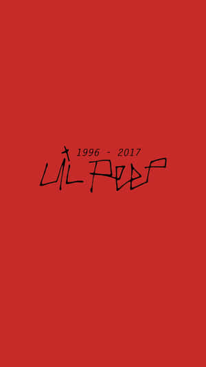 紅色背景，帶有黑色手寫文字，紀念 Lil Peep 1996 年至 2017 年。