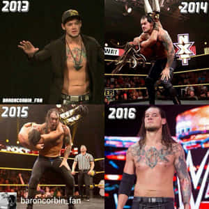 摔角手 Baron Corbin 在2013年至2016年期間的WWE NXT和主力陣容比賽中。 — 拼貼 GIF 壁紙