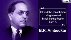 B.R. Ambedkar 的肖像，附有引文：如果憲法被濫用，就燒掉它。