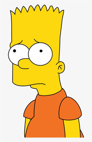 Bart Simpson 卡通角色，有著尖刺的頭髮和橙色襯衫，側視。