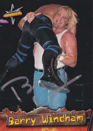 摔角手 Barry Windham 在摔角比賽姿勢中舉起對手。 — 摔角 GIF 壁紙