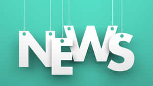 白色懸掛字母在青色背景上拼出NEWS