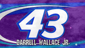 Darrell Wallace Jr. 的賽車號碼43，背景為紫色和藍色。