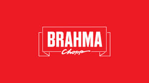白色 Brahma Chopp 標誌在紅色背景上搭配幾何框架。