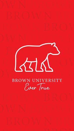 Brown University 標誌，帶有熊剪影和 Ever True 標語，紅色背景。