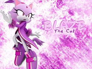 Blaze the Cat 穿著紫色服裝，在旋轉的粉紅色和白色背景前。 — 霓虹紫色美學 壁紙