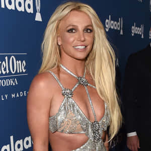 Britney Spears 在GLAAD活動中穿著閃閃發光的銀色連衣裙