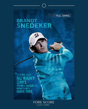 高爾夫球手 Brandt Snedeker 揮桿中，附有勵志名言和團隊品牌標誌。 — 火影忍者海報 壁紙