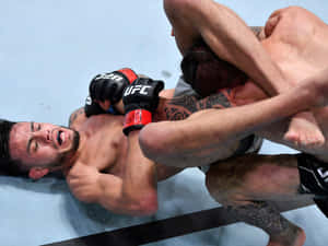 兩名MMA拳手在UFC比賽中被鎖喉鎖住。