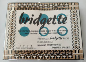 1970年代復古Bridgette卡牌遊戲盒，復古設計和文字。