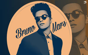 Bruno Mars 戴著太陽眼鏡和西裝的風格化插圖。
