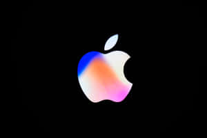 Apple標誌在黑色背景上帶有彩色漸變
