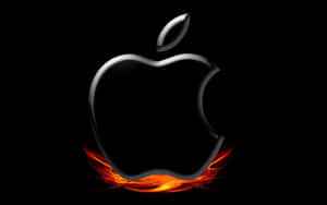 黑色背景上被火焰包圍的Apple標誌