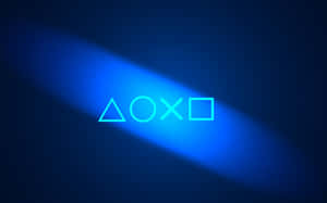 PlayStation控制器符號在藍光中發光。