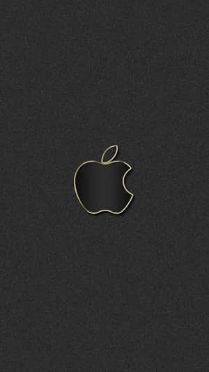 帶有金色輪廓的Apple標誌，置於深灰色紋理背景上