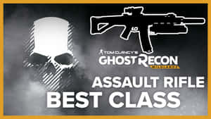 Ghost Recon Wildlands 遊戲圖形，以骷髏頭和武器剪影宣傳突擊步槍為最佳職業。 — 頂尖飛行員： Maverick 壁紙