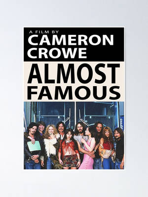 電影《Almost Famous》海報，顯示一群音樂人和一位年輕記者。