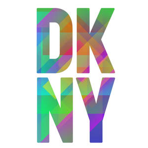 帶有彩色幾何圖案的 DKNY 標誌