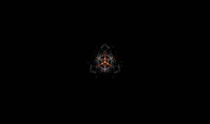 黑色背景上發光的分形星爆圖案