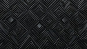黑色幾何菱形圖案牆紙，具有3D紋理效果