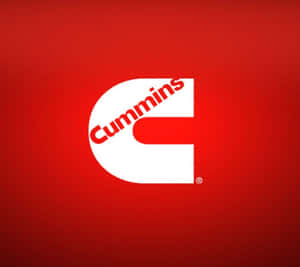 紅色背景上的白色Cummins標誌和紅色文字。 — 火影忍者海報 壁紙