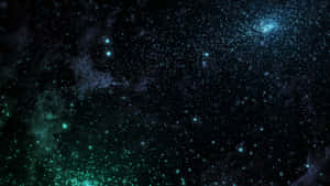 廣闊星場，深空中閃耀著藍色和藍綠色的星雲。 — 星雲 壁紙