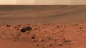 朦朧橙色天空下的紅色岩石火星地形 — 火星 GIF 壁紙